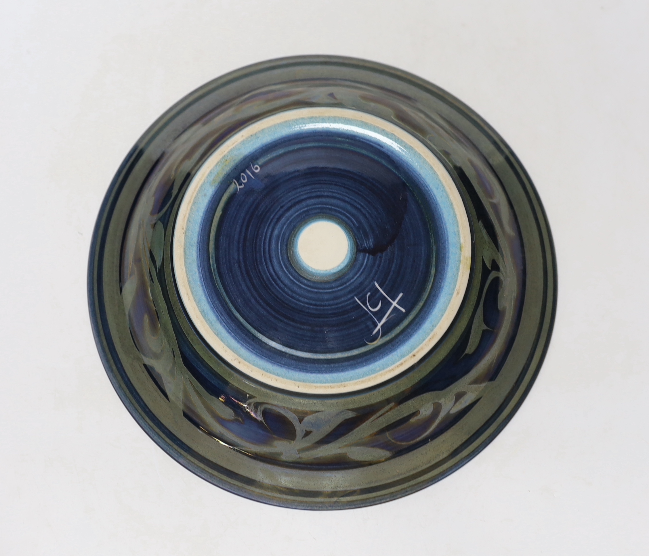 Jonathan Chiswell Jones lustre pottery fish bowl, 27.5cm diameter